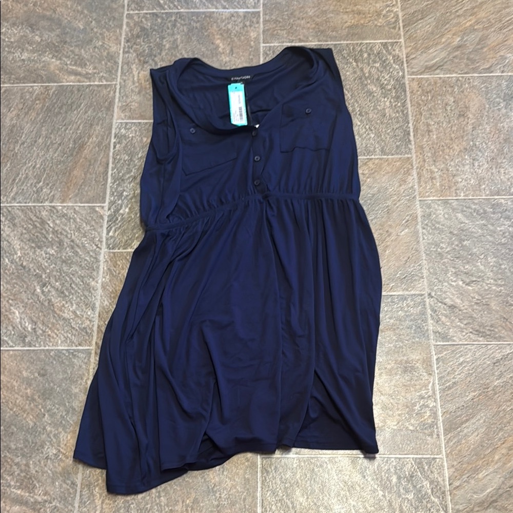 Navy Blue Sleeveless Dress